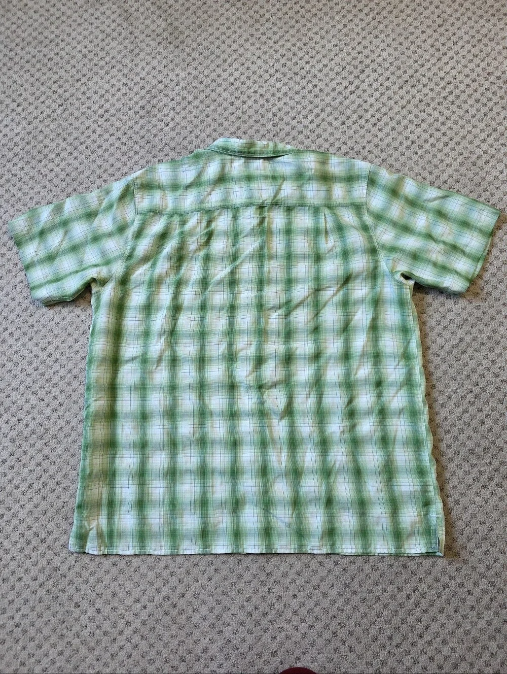 The North Face Green Plaid Short-Sleeve Button-Down Shirt